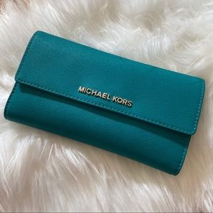 Micheal Kors Tri-Fold wallet Teal